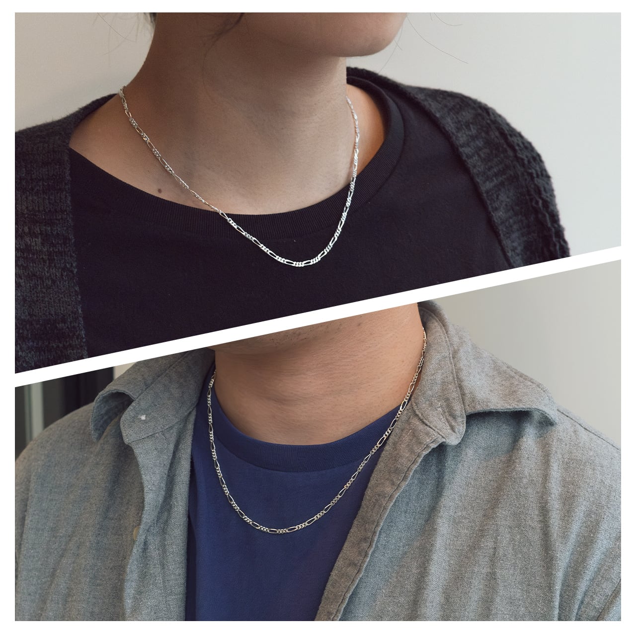 2本セット（刻印可）】ツインダイヤモンドネックレス｜シルバー925