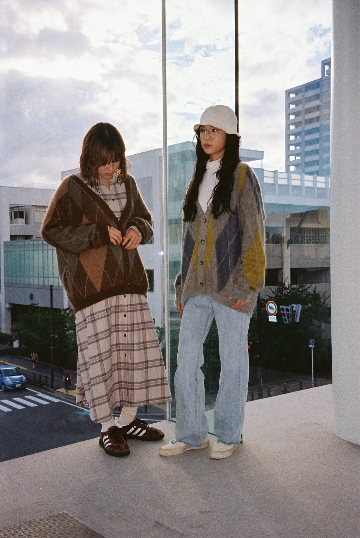 アーガイル柄の上質モヘアCD（ブラウン） | toiro knitwear