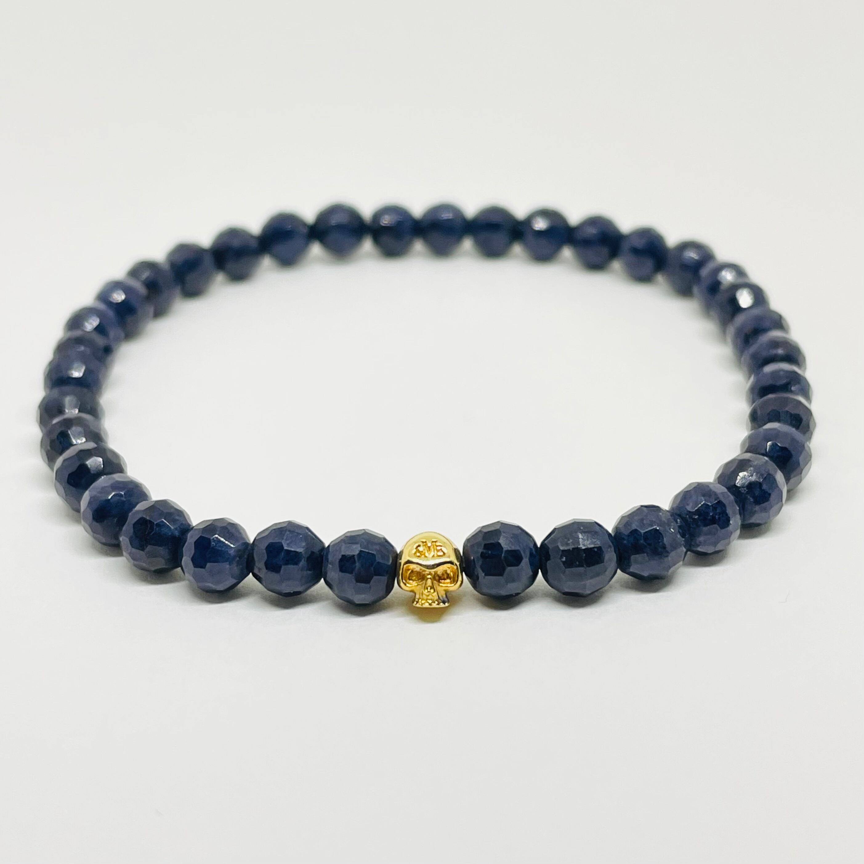 4ミリ K18 イエロー ゴールド スウィート スカル ビーズ ブレスレット