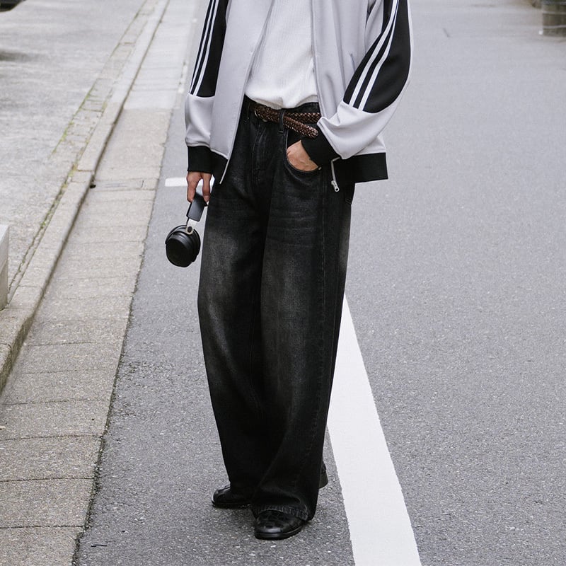 YOUSHIYOYI暗黒色ウォッシュ加工デニムパンツ【M0029】 | mblueshop