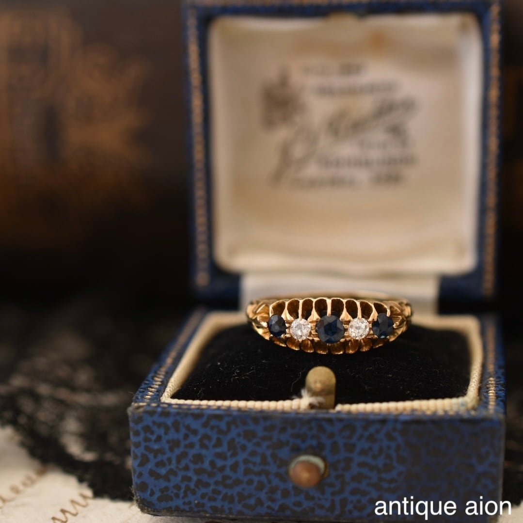 英国アンティーク 19世紀後期 ヴィクトリア朝時代 18ctゴールド 天然