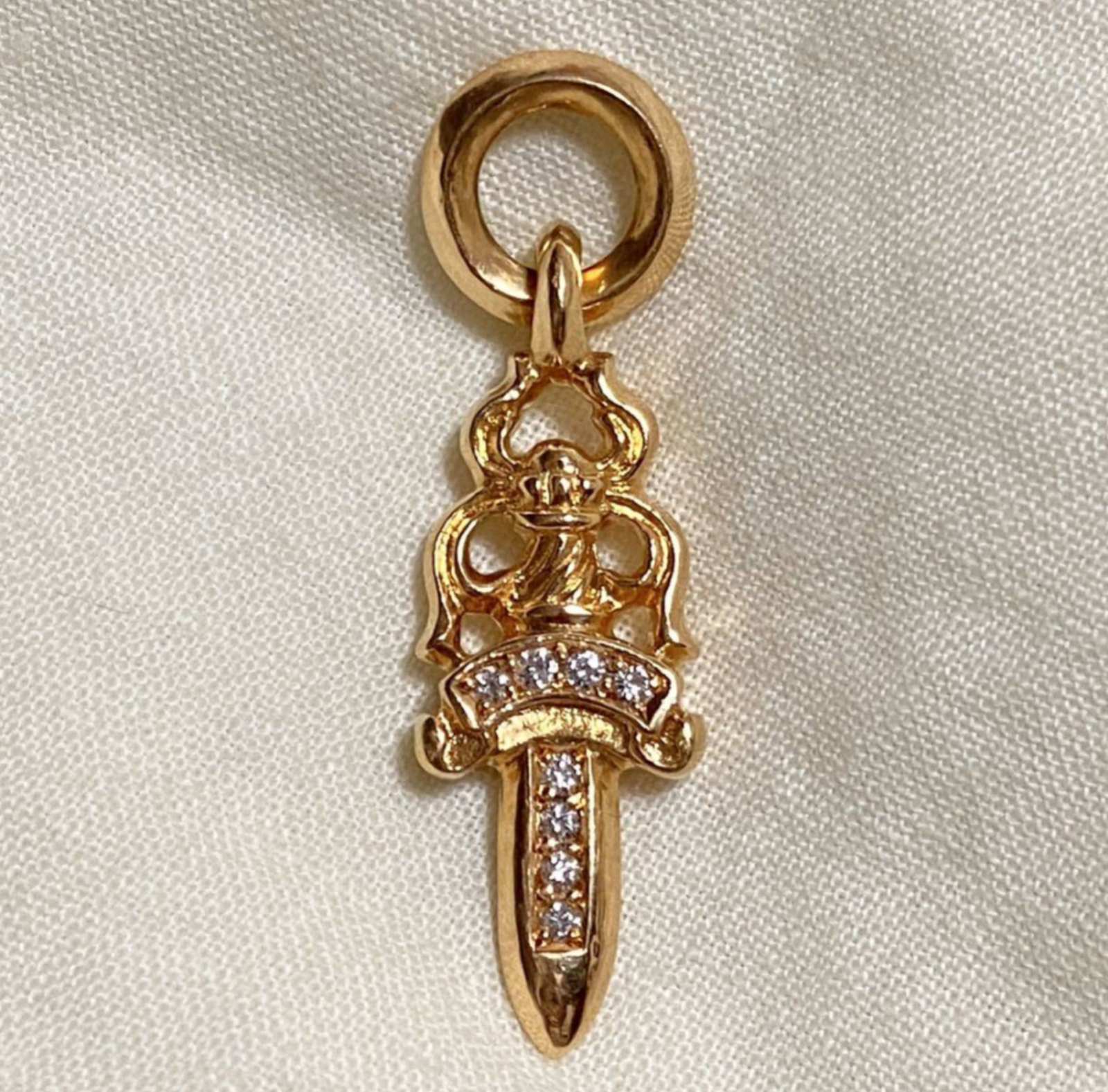 CHROME HEARTS クロムハーツ 22K #5 ダガー パヴェダイヤ チャーム