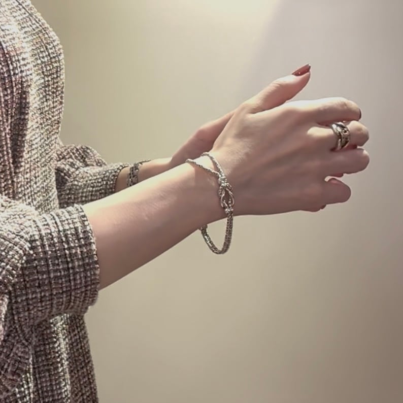 TIFFANY&CO.】1975ツイストノット ブレスレット／シルバー925／2連