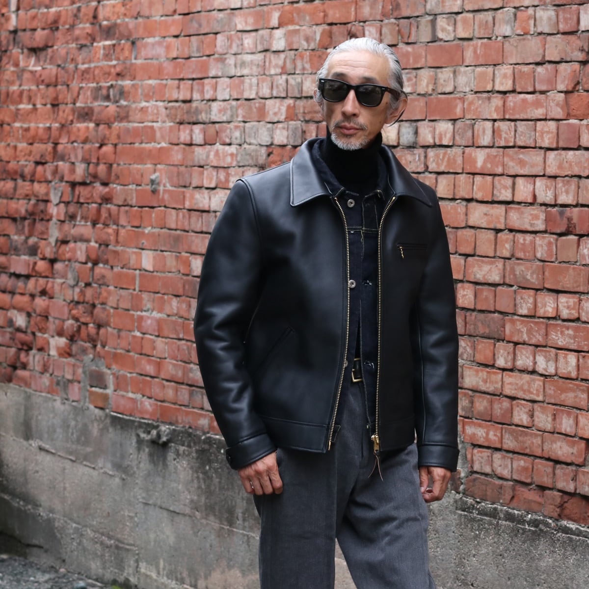 Y'2 LEATHER ワイツーレザー SUMI DYED HORSE SINGLE RIDERS 墨黒