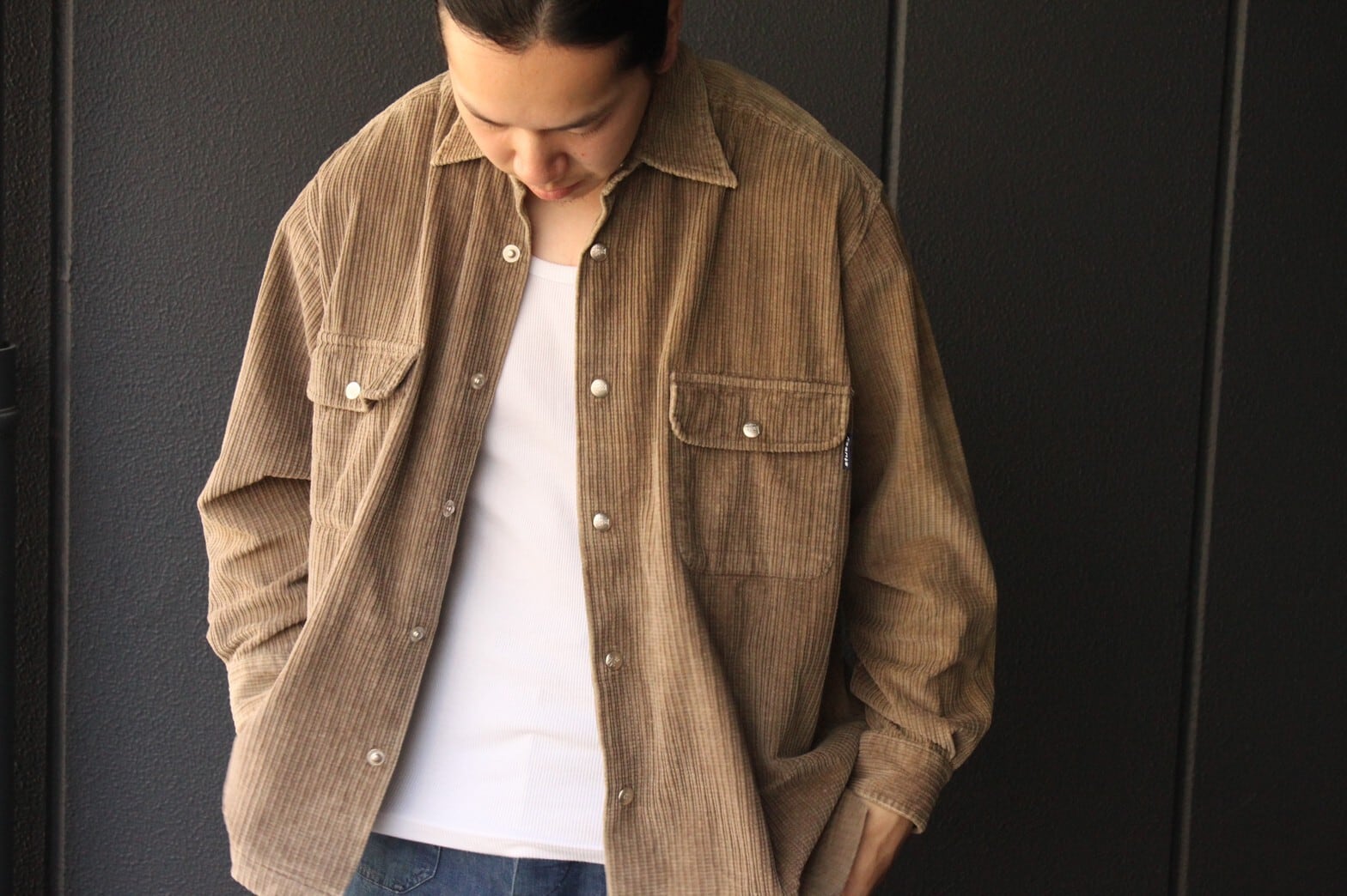 90s OLD STUSSY Corduroy Shirt Jacket | VOLAR