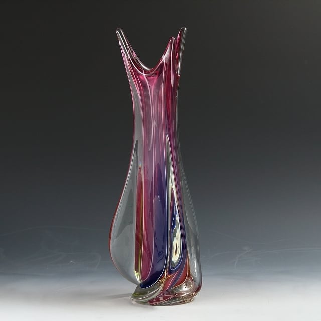 ガラス細工 花瓶花瓶 一輪挿し ガラス細工 可愛い お花柄 金 花瓶