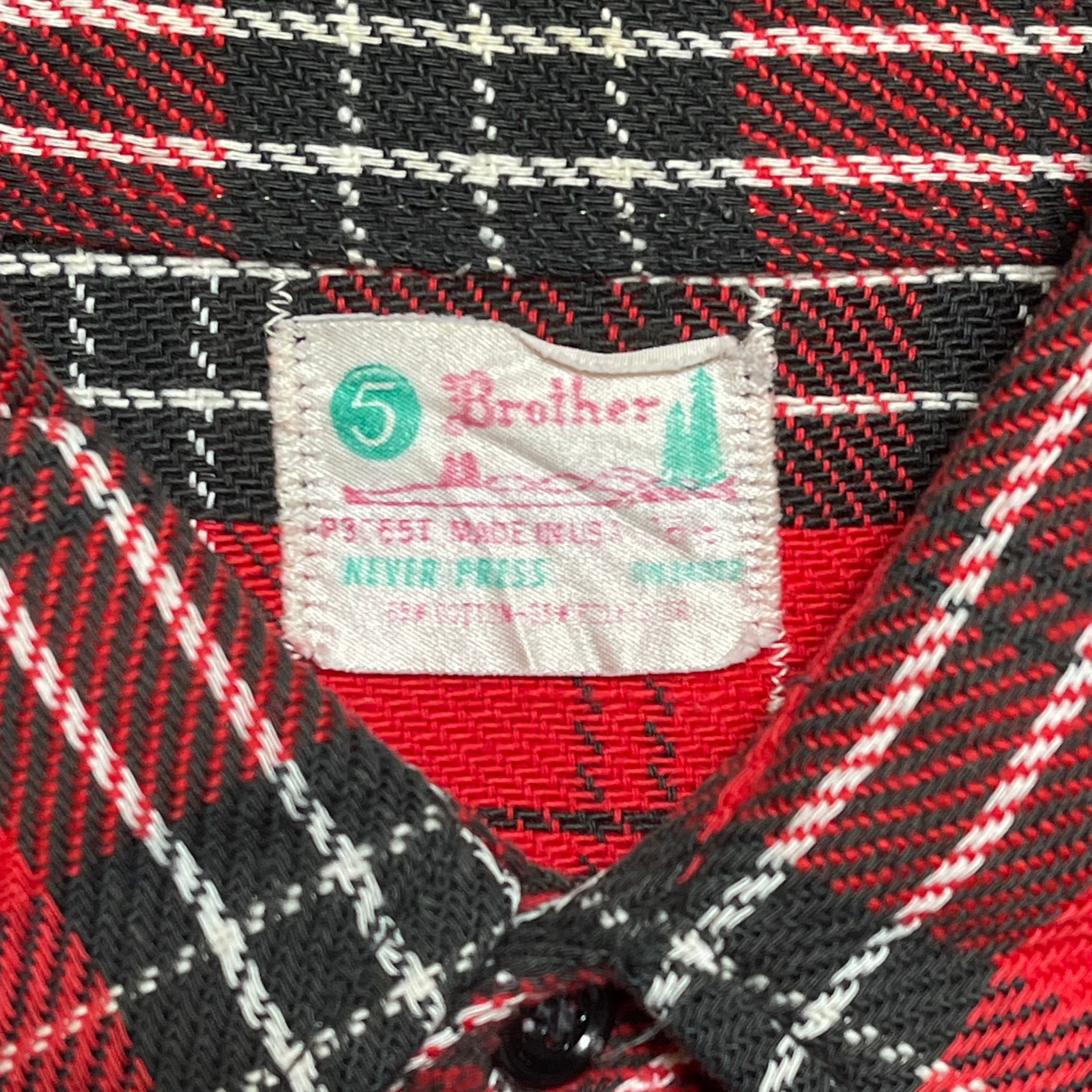 60's USA製 FIVE BROTHER ファイブブラザー ネルシャツ M | 古着屋DIGDIG