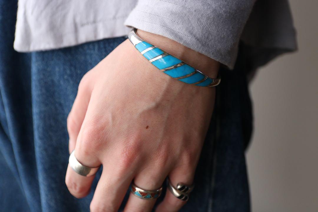 メキシコ製 VINTAGE ターコイズ HEAVY バングル シルバー925 | unune