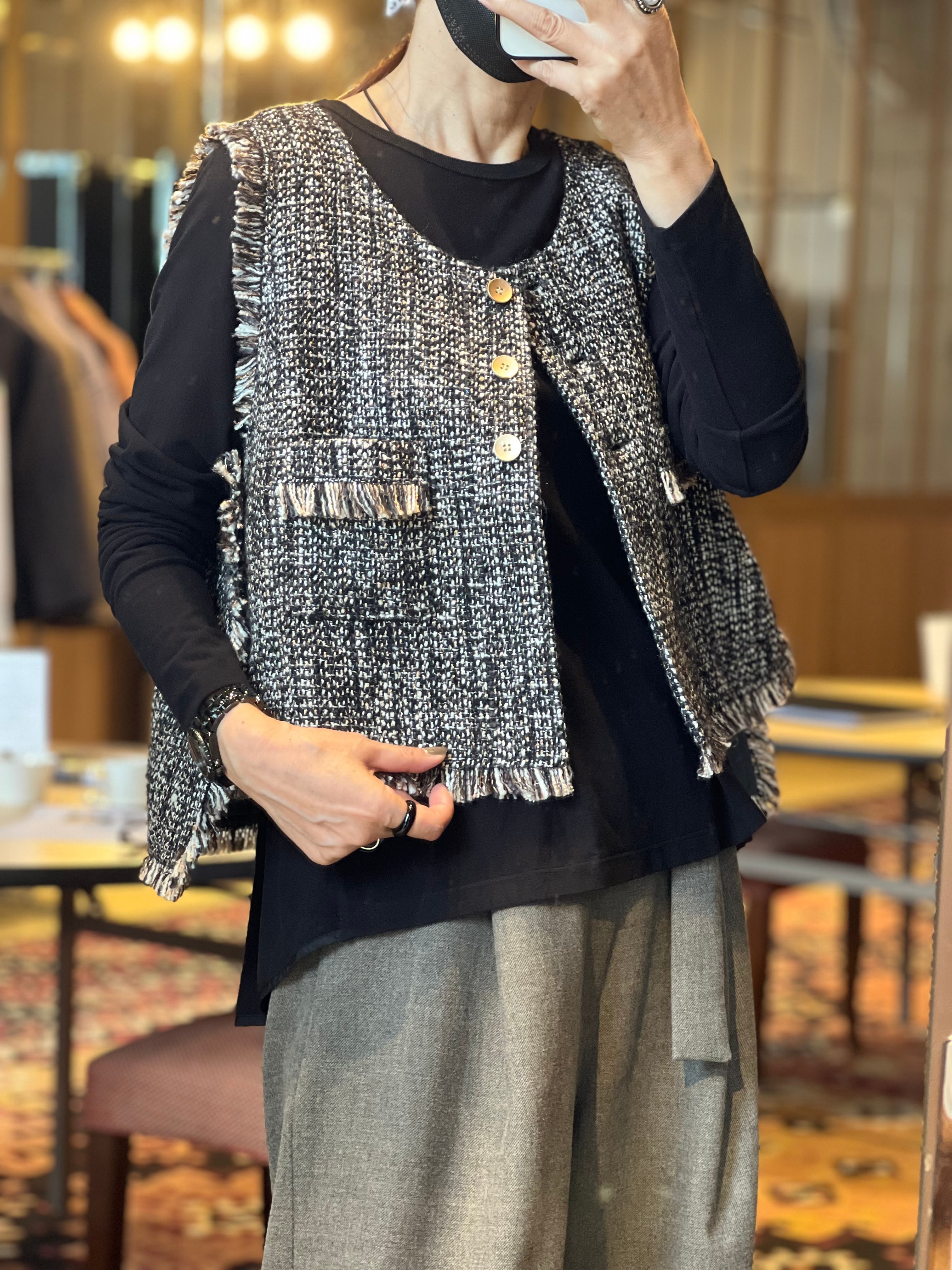 ⭐︎予約販売【 CYAN TOKYO 】MIXツイードオープンベスト (407268) 11