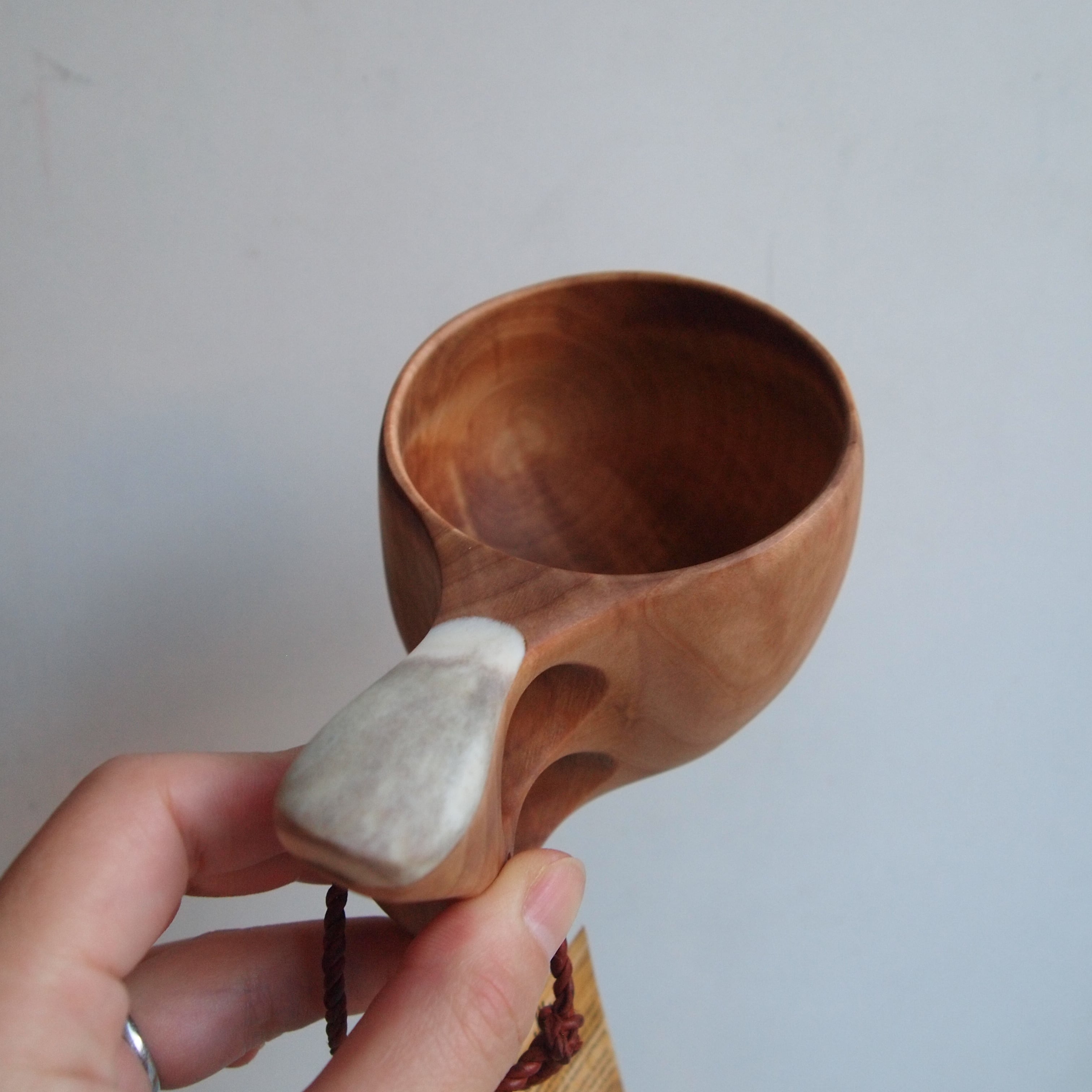 特別販売】コイヴマー／フィンランド産ククサ／2つ穴ハンドル190cc／角