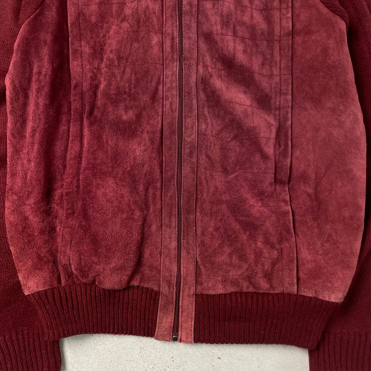 Boulevard スエードレザージャケット レザーブルゾン ニット切り替え