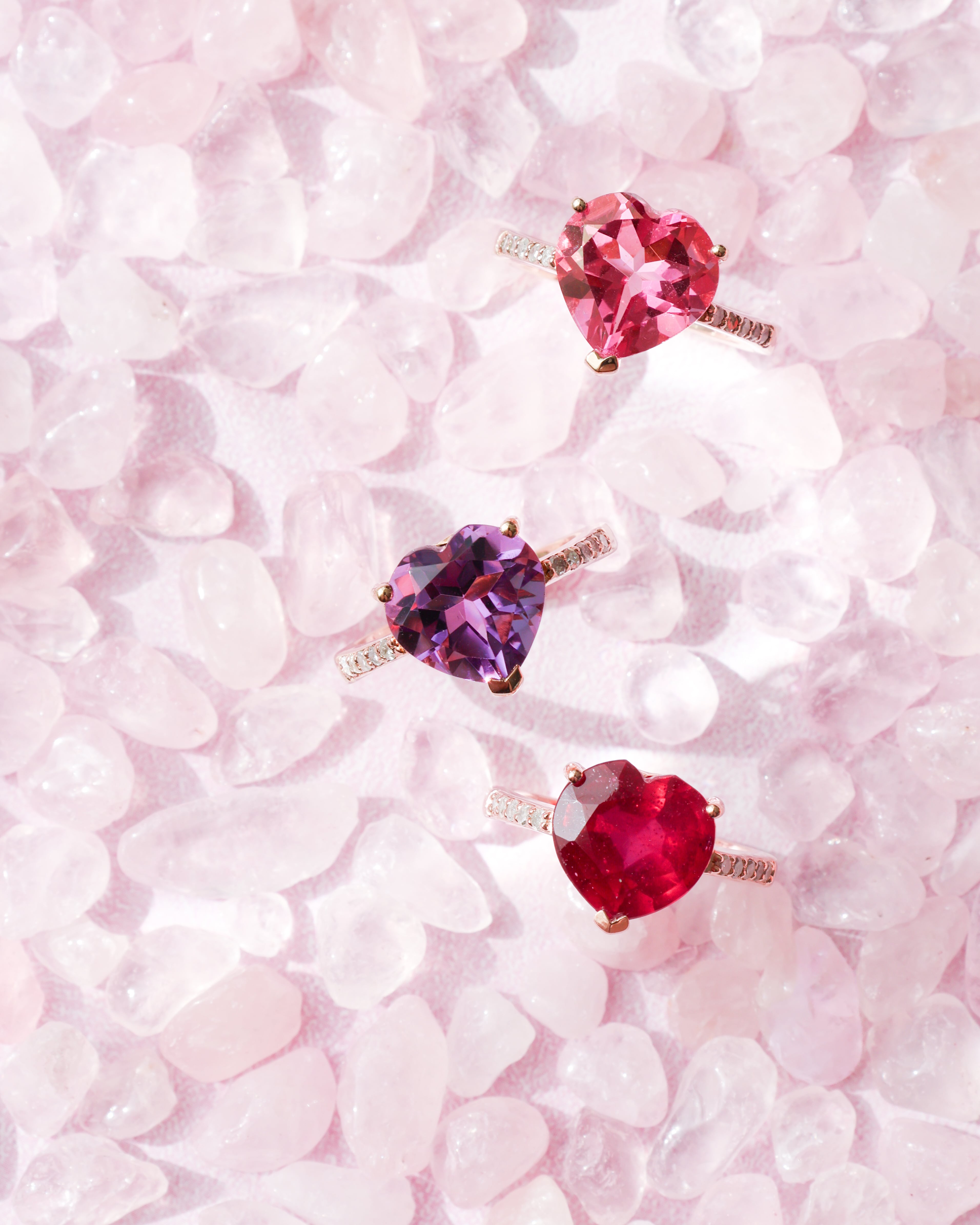 ピンクトパーズ ダイヤモンド ハートシェイプリング | ＜天然石