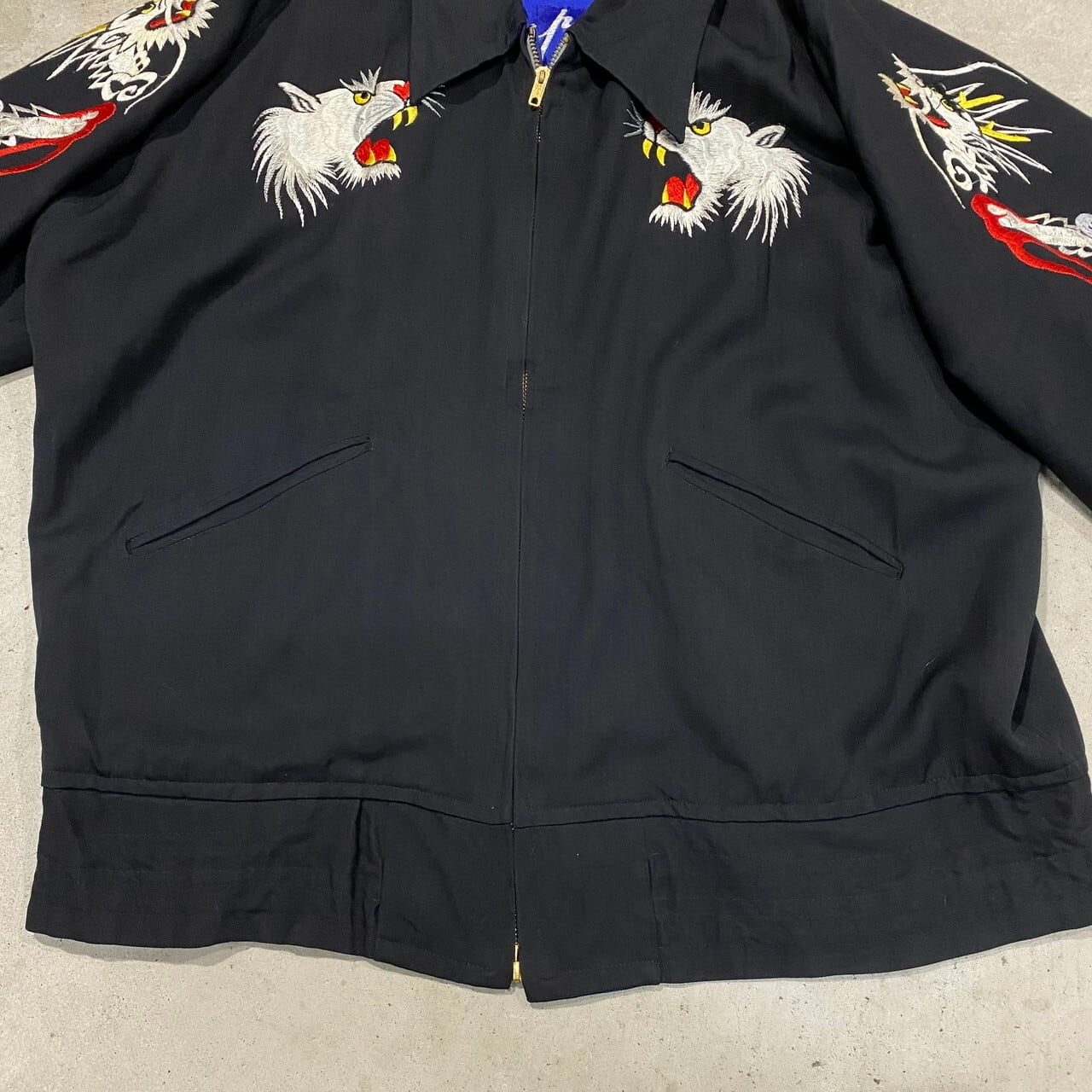 50年代 50s 刺繍 龍 虎 鷹 JAPAN スーベニアジャケット リバーシブル
