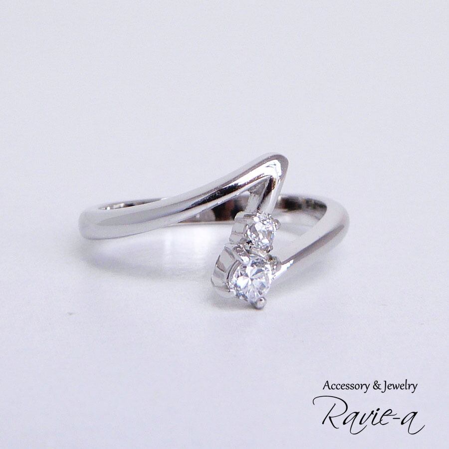 シルバー925 CZ Zデザインリング 1~28号 | Ravie-a