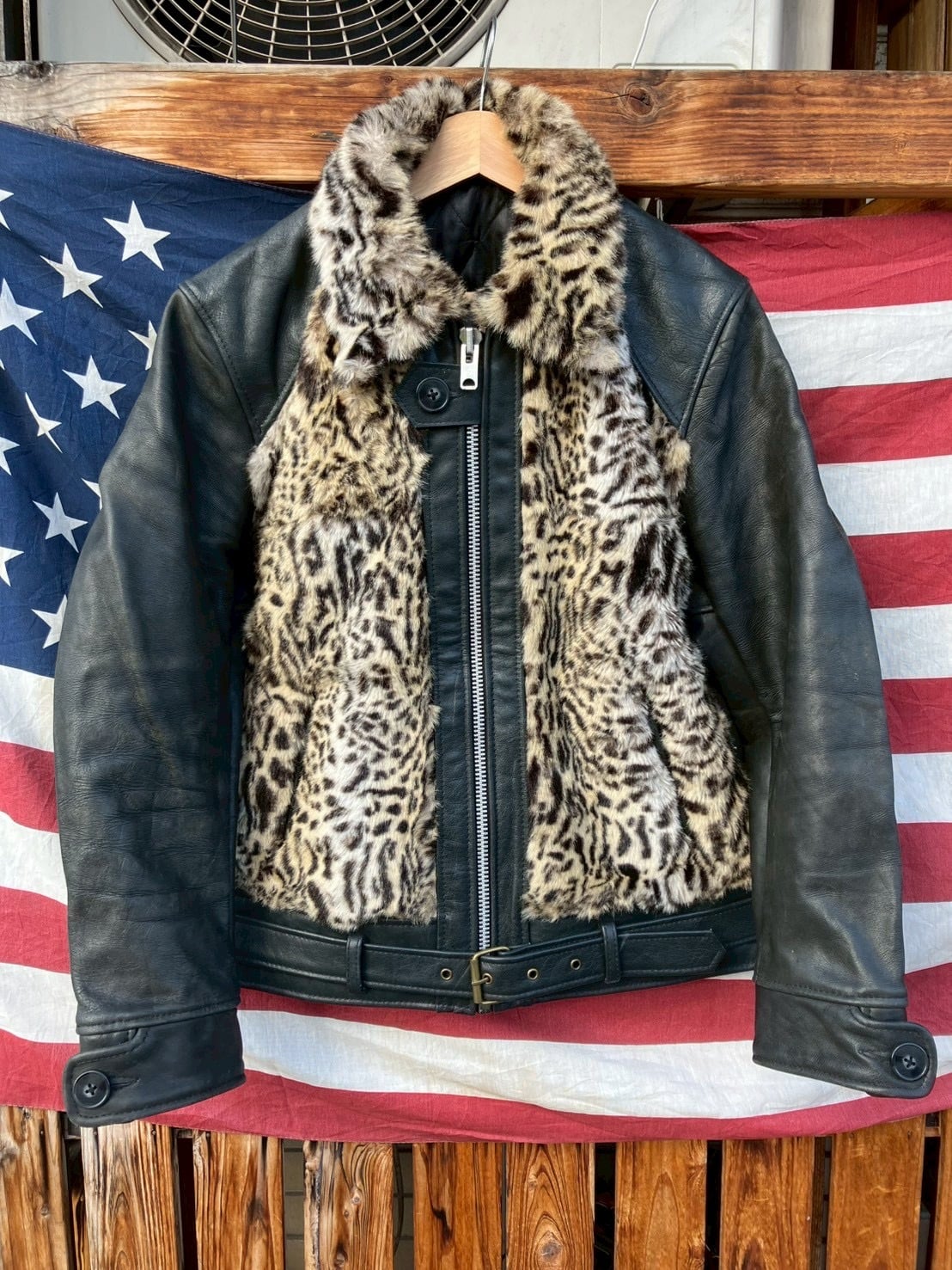 Vintage Leather Grizzly Jacket 再構築 熊ジャン オワジャン