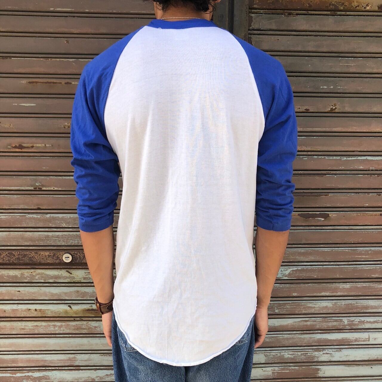 80s USA製 ラッセルアスレチック ラグラン フットボールTシャツ XL