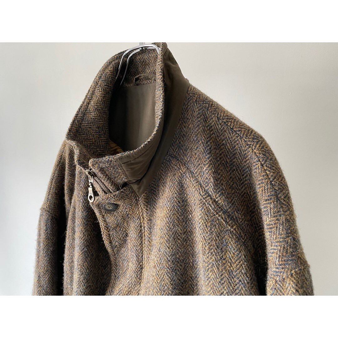 walbusch×Harris Tweed- High neck tweed blouson | ROOT online