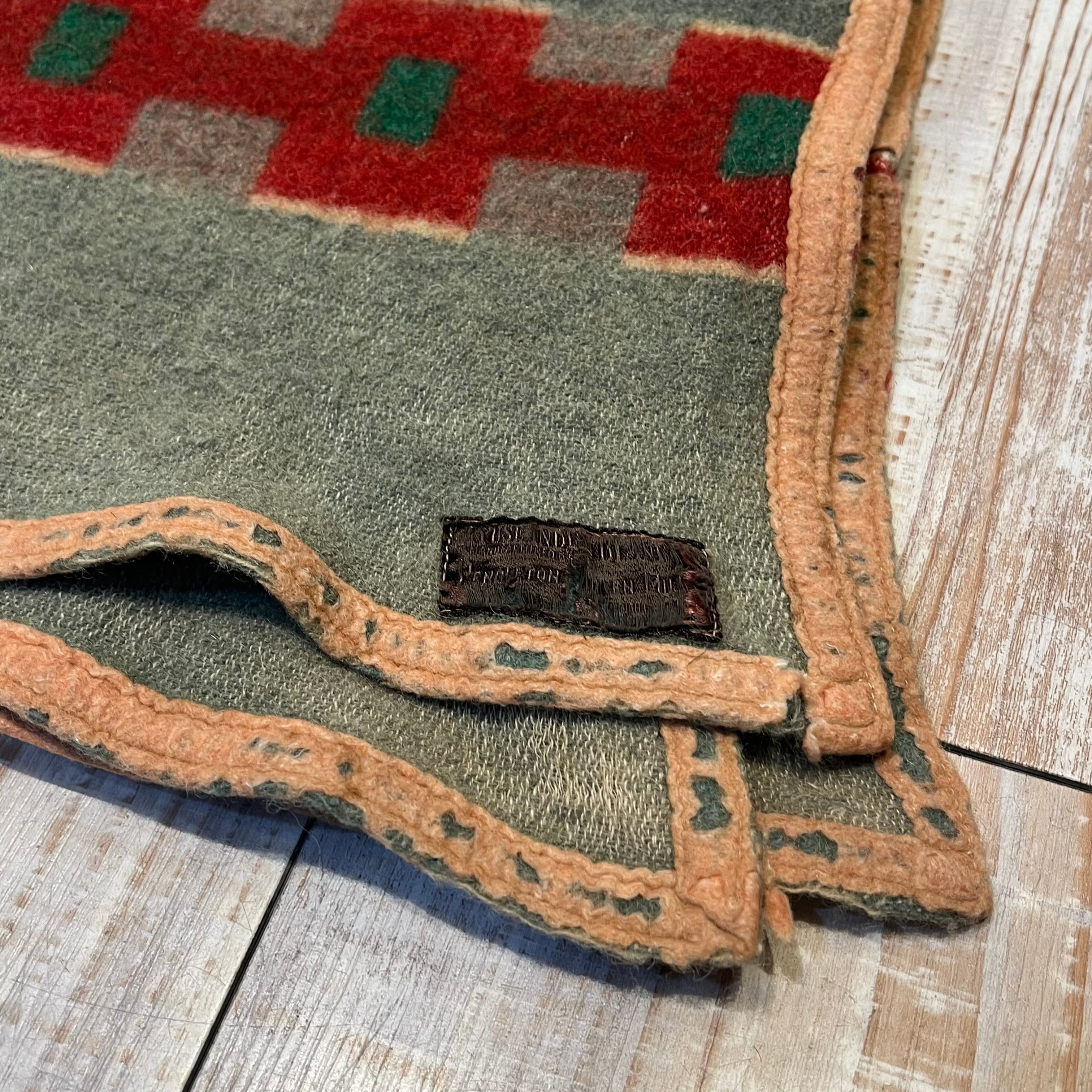 30年代 PENDLETON ペンドルトン ウールブランケット ネイティブ 緑 赤