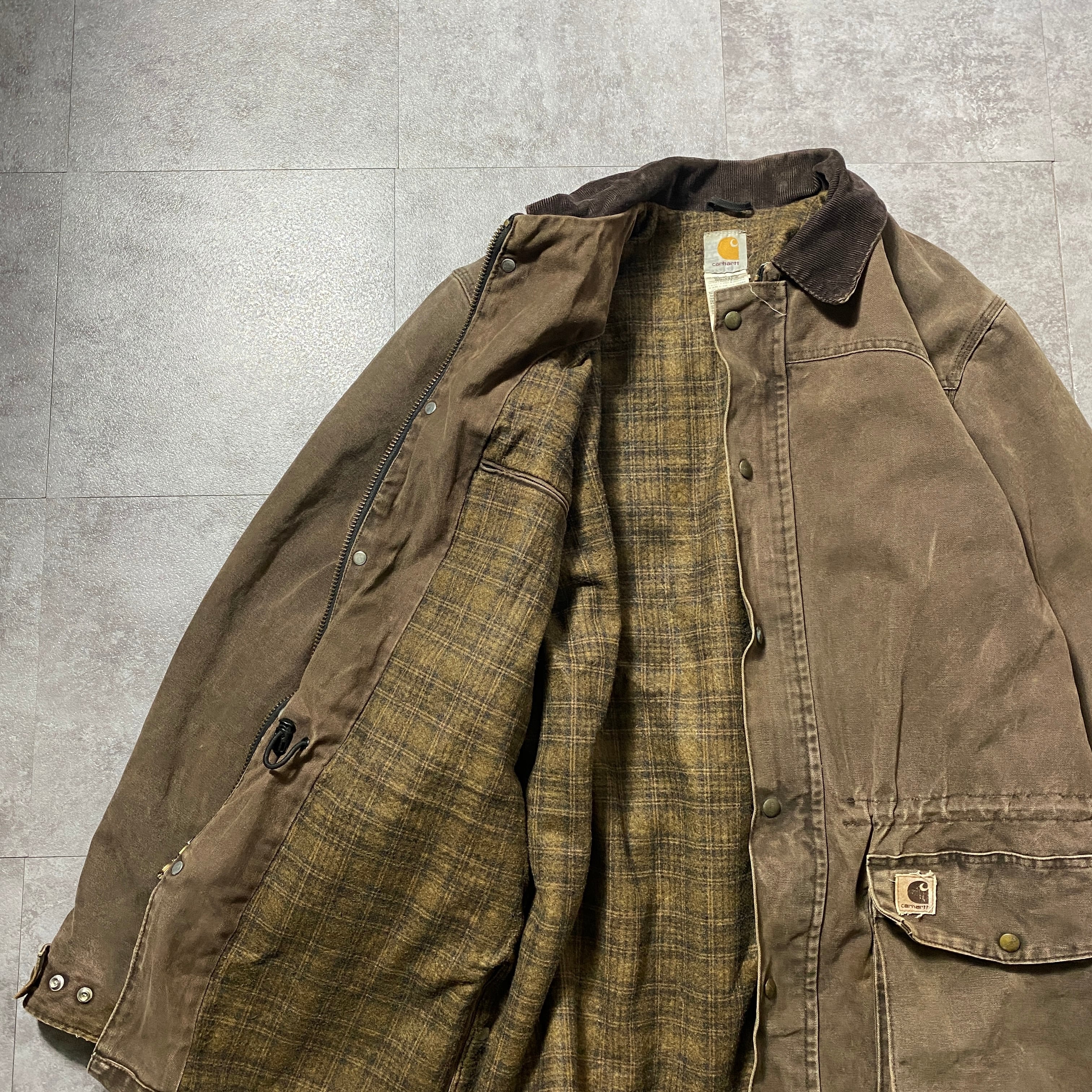 00's carhartt カーハート コーデュロイ襟 ブランケット付き ブラウン