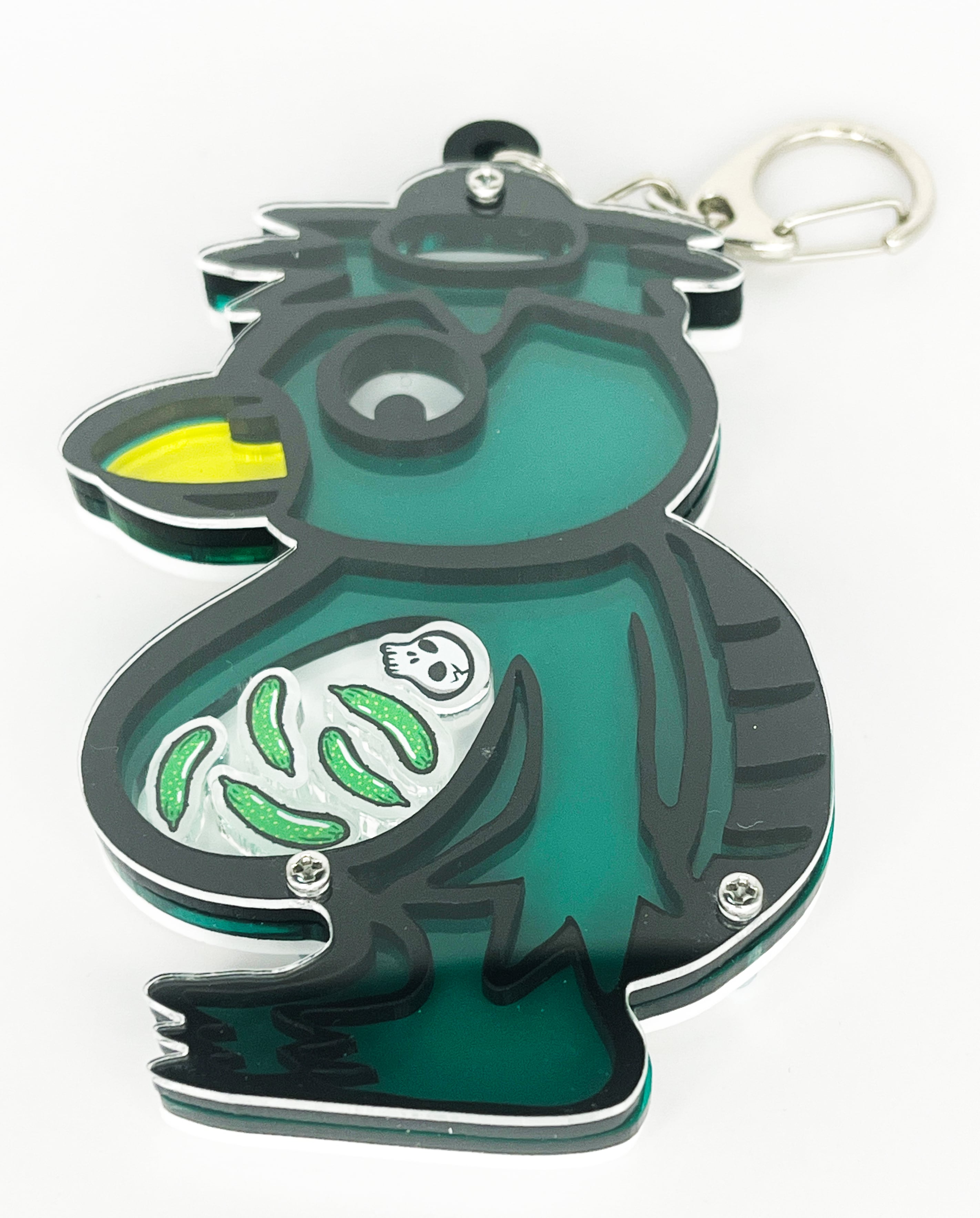 きゅうり大好きカッパ】シャカシャカ アクリル切り絵キーホルダー