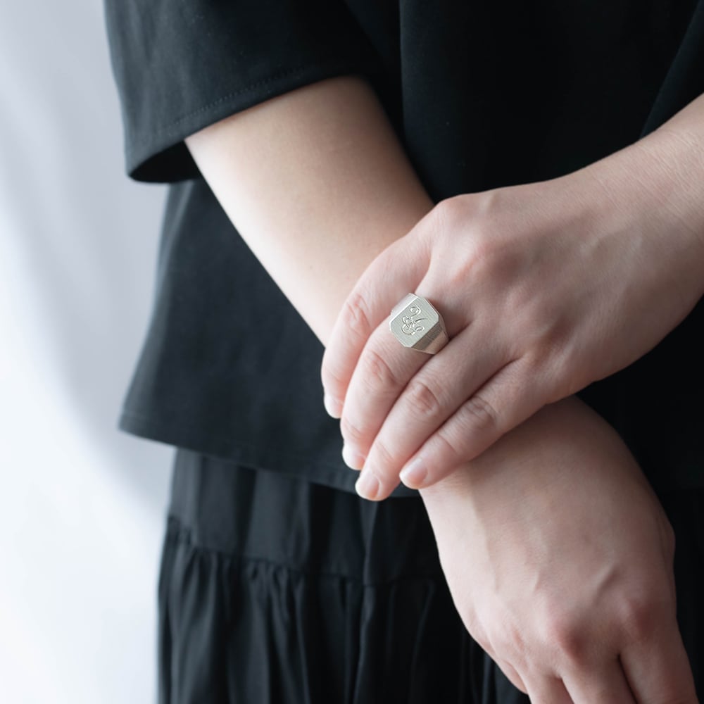 signet ring 8～15号 シグネットリング インダイリング スクエア 縦長