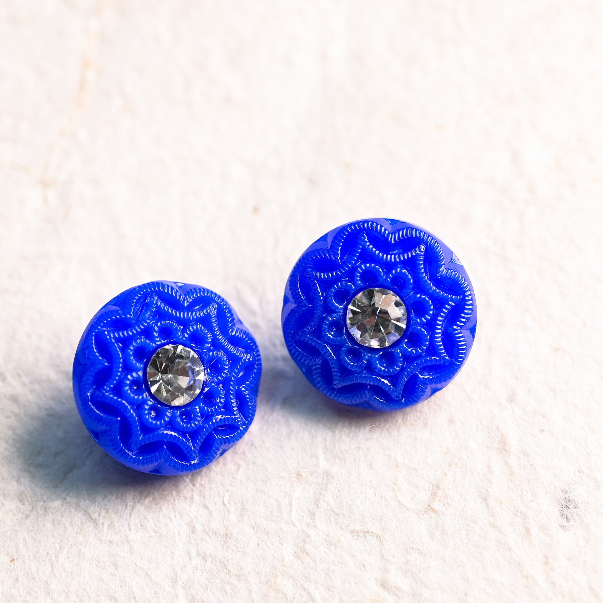 チェコクリスタルガラスボタン ヴィンテージボタン 1950年代 希少