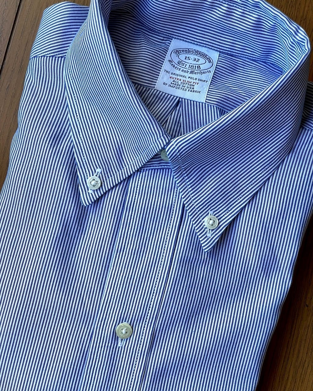 復刻版 伊勢丹別注 米国製 ブルックスブラザーズBDシャツ 前ボタン6つ