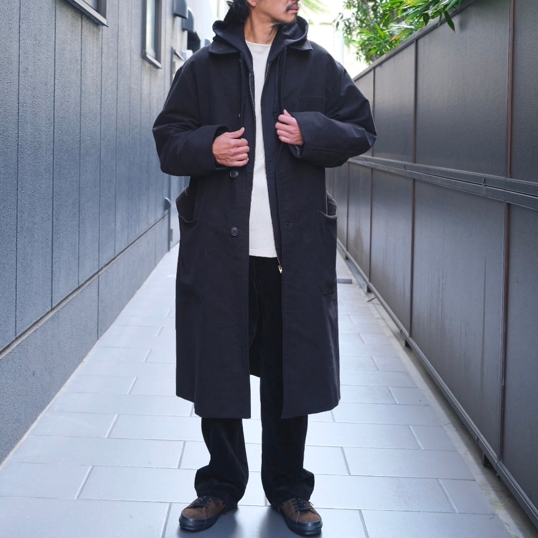 COMOLI(コモリ) / モールスキンミリタリーコート-BLACK-(C03-04012