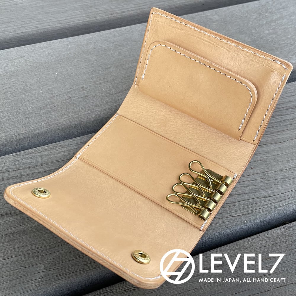 コンパクト ミニウォレット＆真鍮/ブラス4連キーケース カード入れ