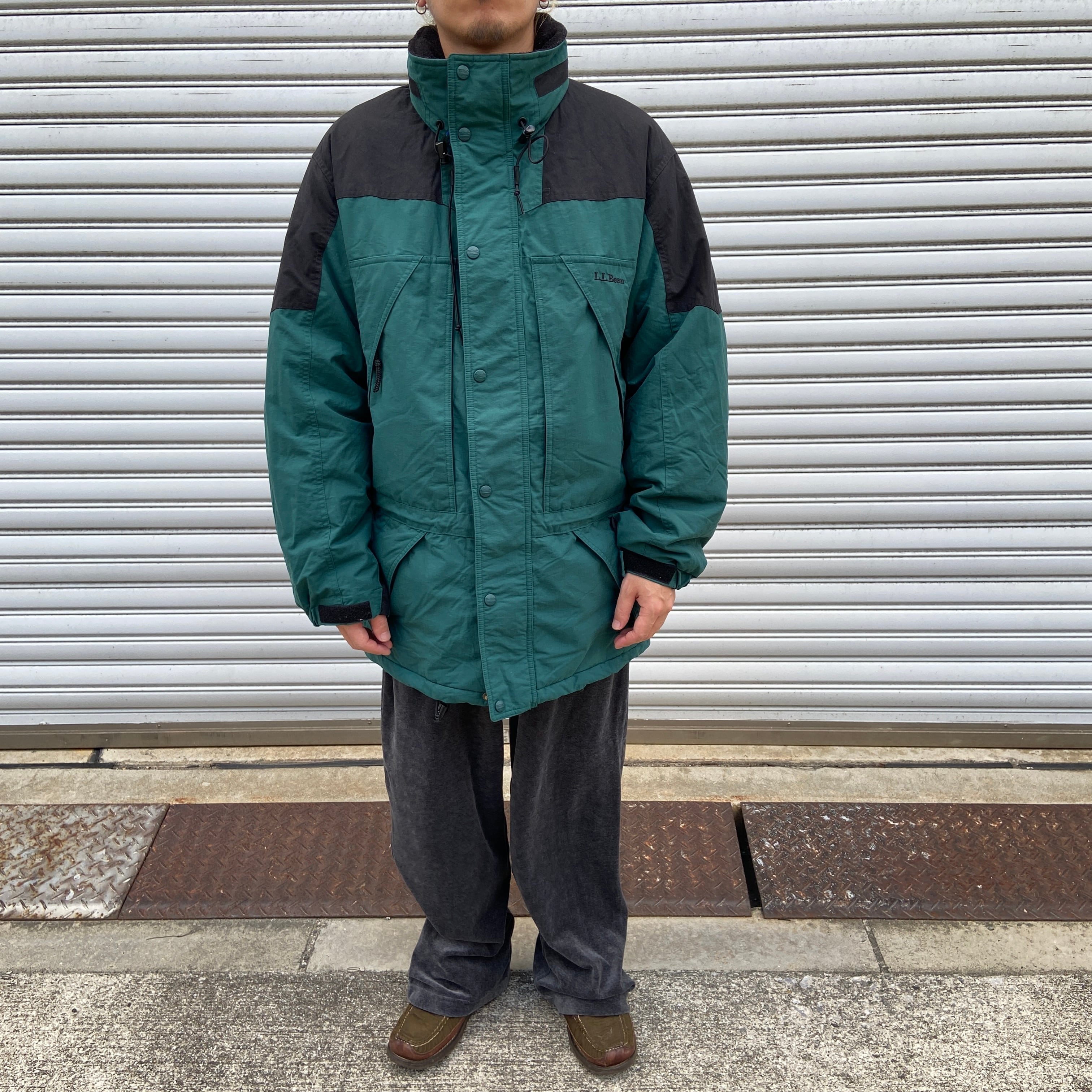 L.L.bean エルエルビーン 切替中綿入りマウンテンジャケット 90s 緑黒