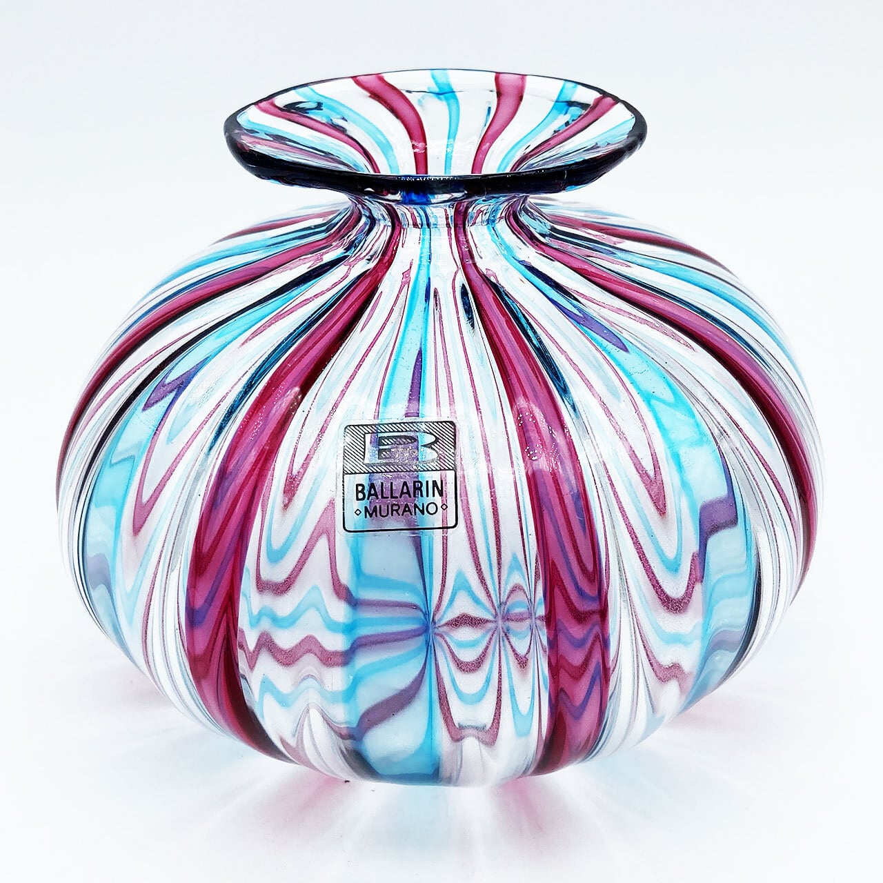 ベネチアングラス ムラノ イタリア ワイングラス 葡萄文ステム クリア