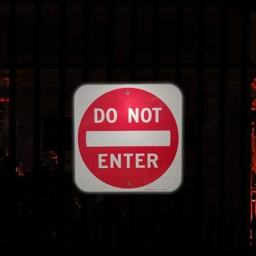反射あり！ Do Not Enter Square Sign Reflective 反射 立ち入り禁止
