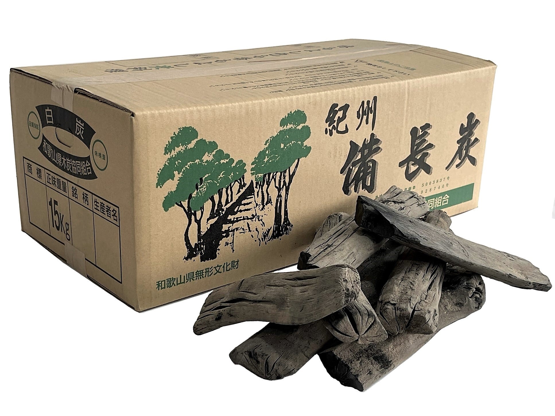 備長炭 半丸22キロ 紀州備長炭（半丸）馬目樫の最高級木炭 15kg