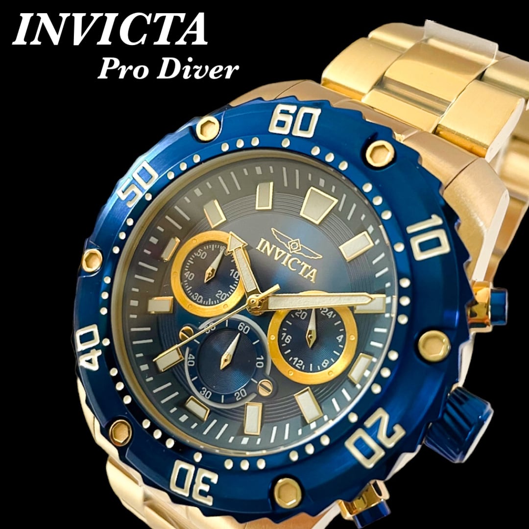 腕時計 メンズ デカくてゴツい インビクタ クォーツ クロノグラフ