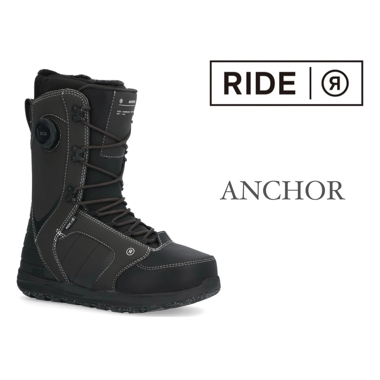 24-25モデル . RIDE .『 ANCHOR 』. Black . ライド . アンカー