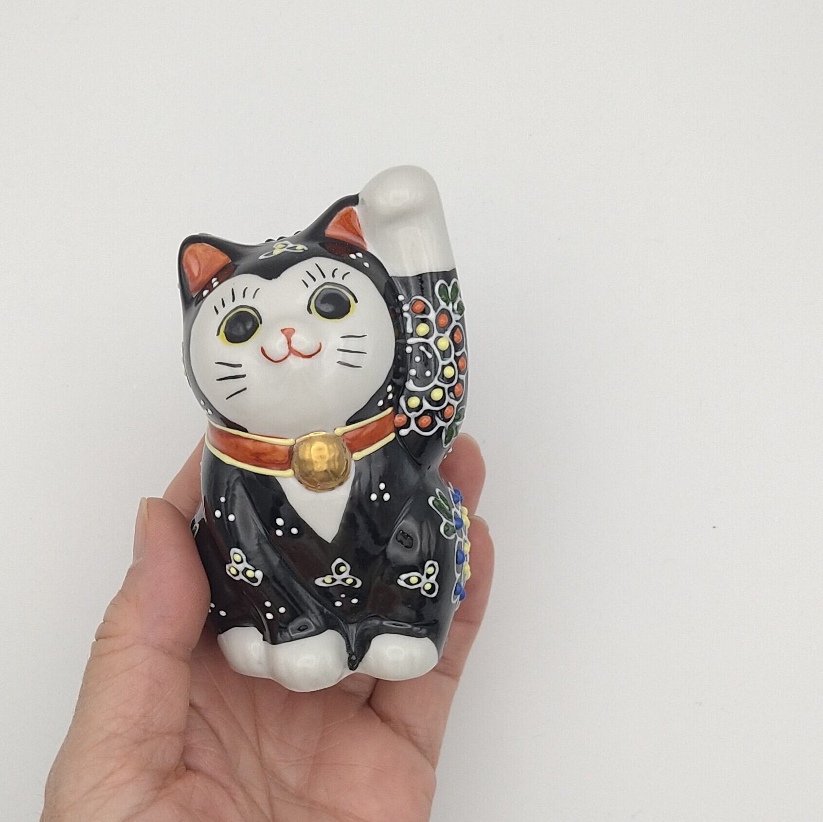 くろ色の招き猫 盛り（右手あげ、左手あげ）」友山 | kutanieishin