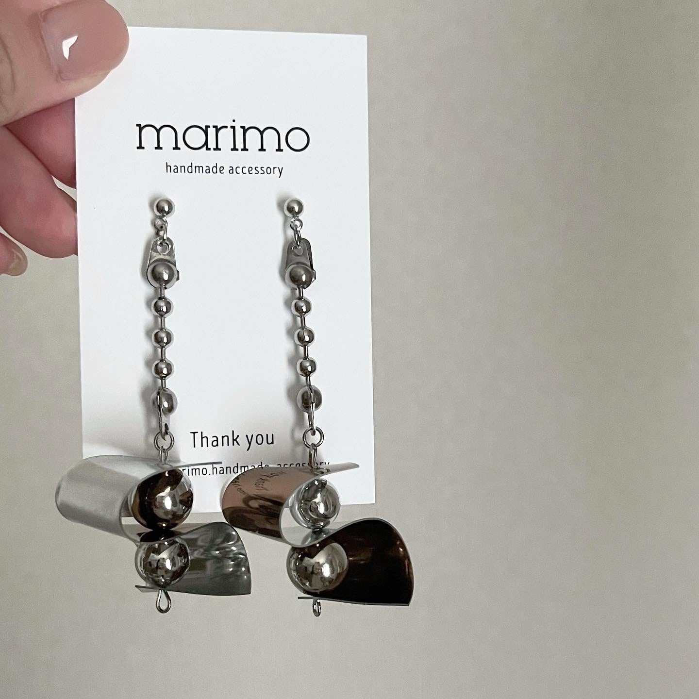 シルバー ゴールド バイカラー PVC ビニール ボールチェーン ピアス