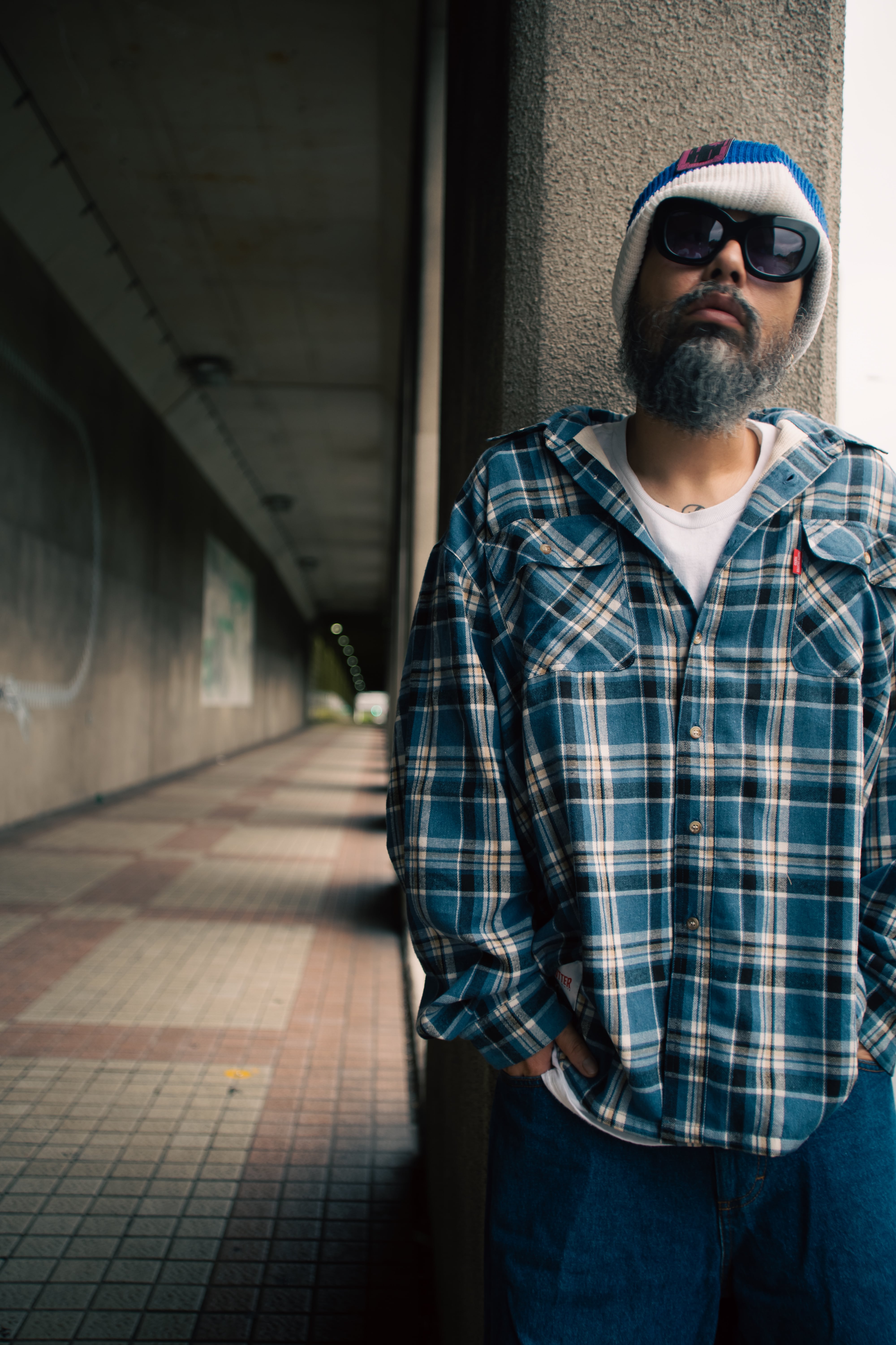 PANTY DROPPER x FLUTTER Double face Check Shirts BLUE | FLUTTER