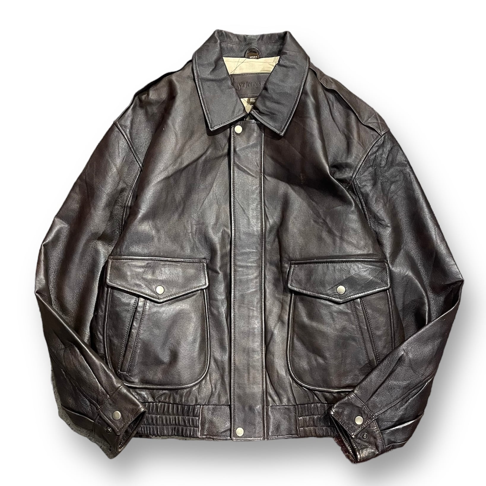 L』ST.JOHN'S BAY セントジョンズベイ レザージャケット A-2タイプ