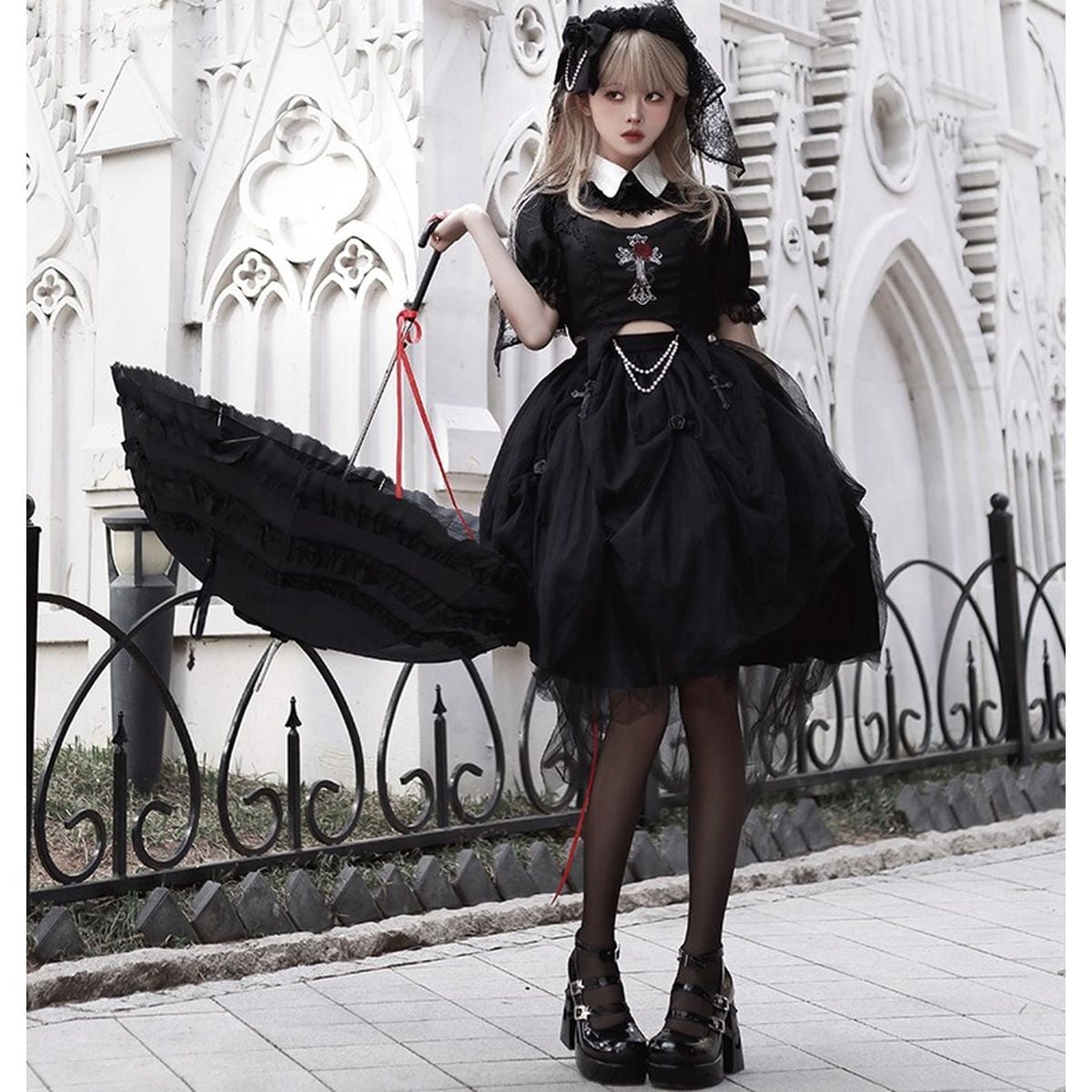 ゴシックローズ刺繍セットアップ | Maiden's Rêve