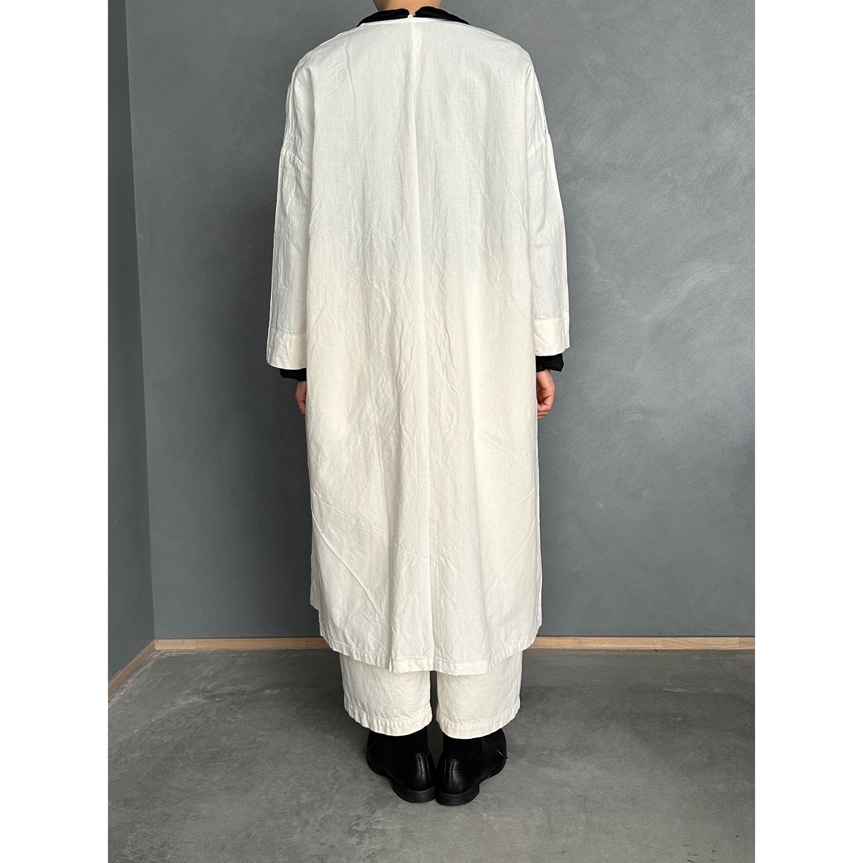 会津木綿 丸首ワンピース(＋袖丈20cm) YAMMA ヤンマ産業 | 日々花