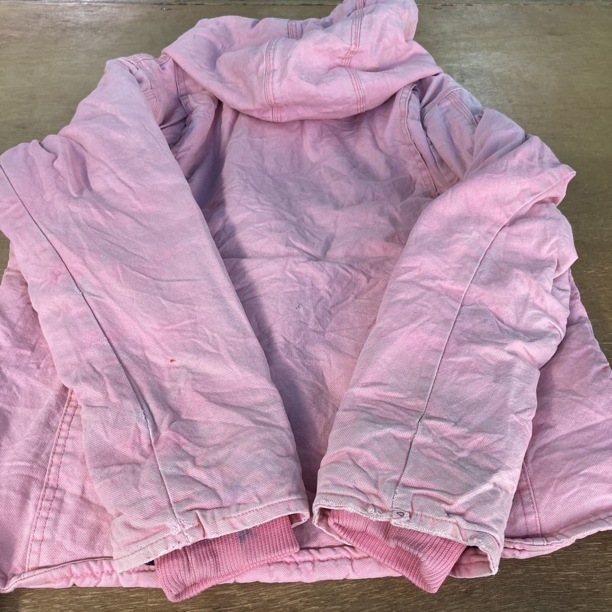 SCHMIDT ジップアップ ワーク ジャケット S ピンク ダック地