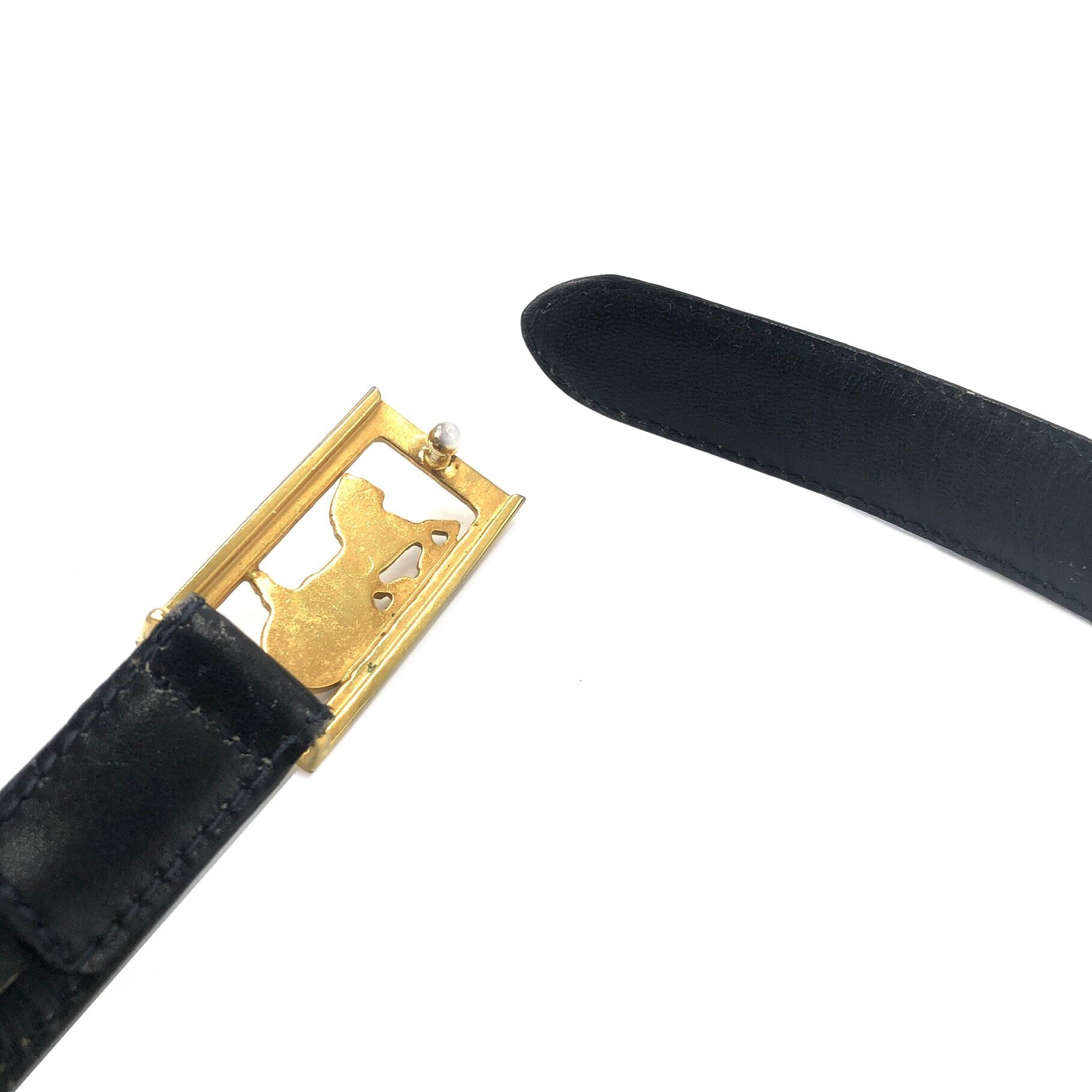 CELINE セリーヌ 馬車 ホースキャリッジ レザー ベルト ブラック