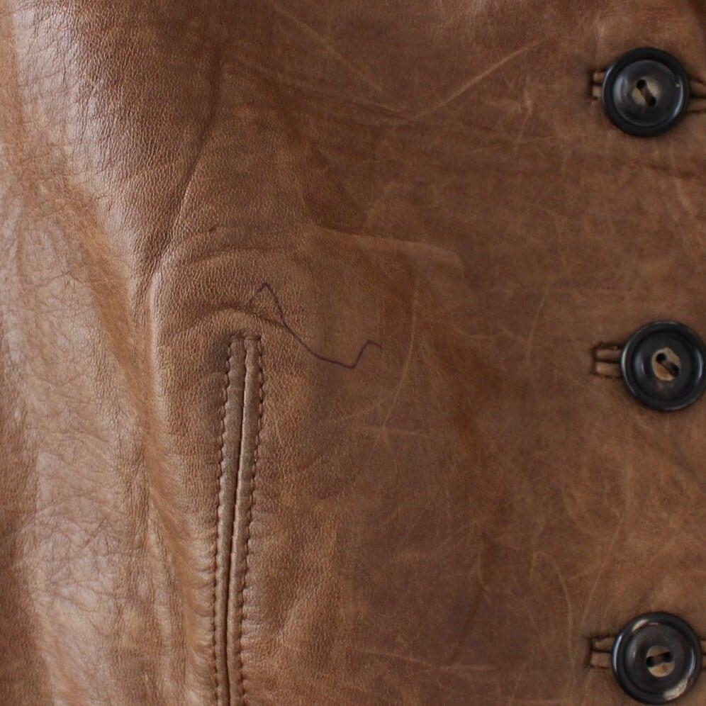 ラルフローレン レディース レザーベスト 羊革 茶色 11 （w-3420406