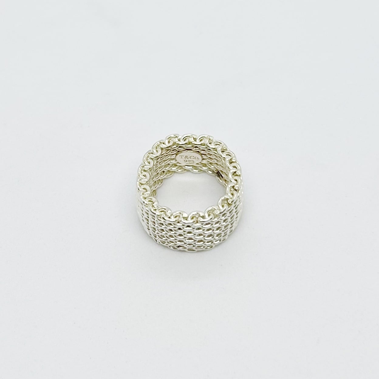 TR7114】Tiffany&Co. サマセットメッシュリング/silver925