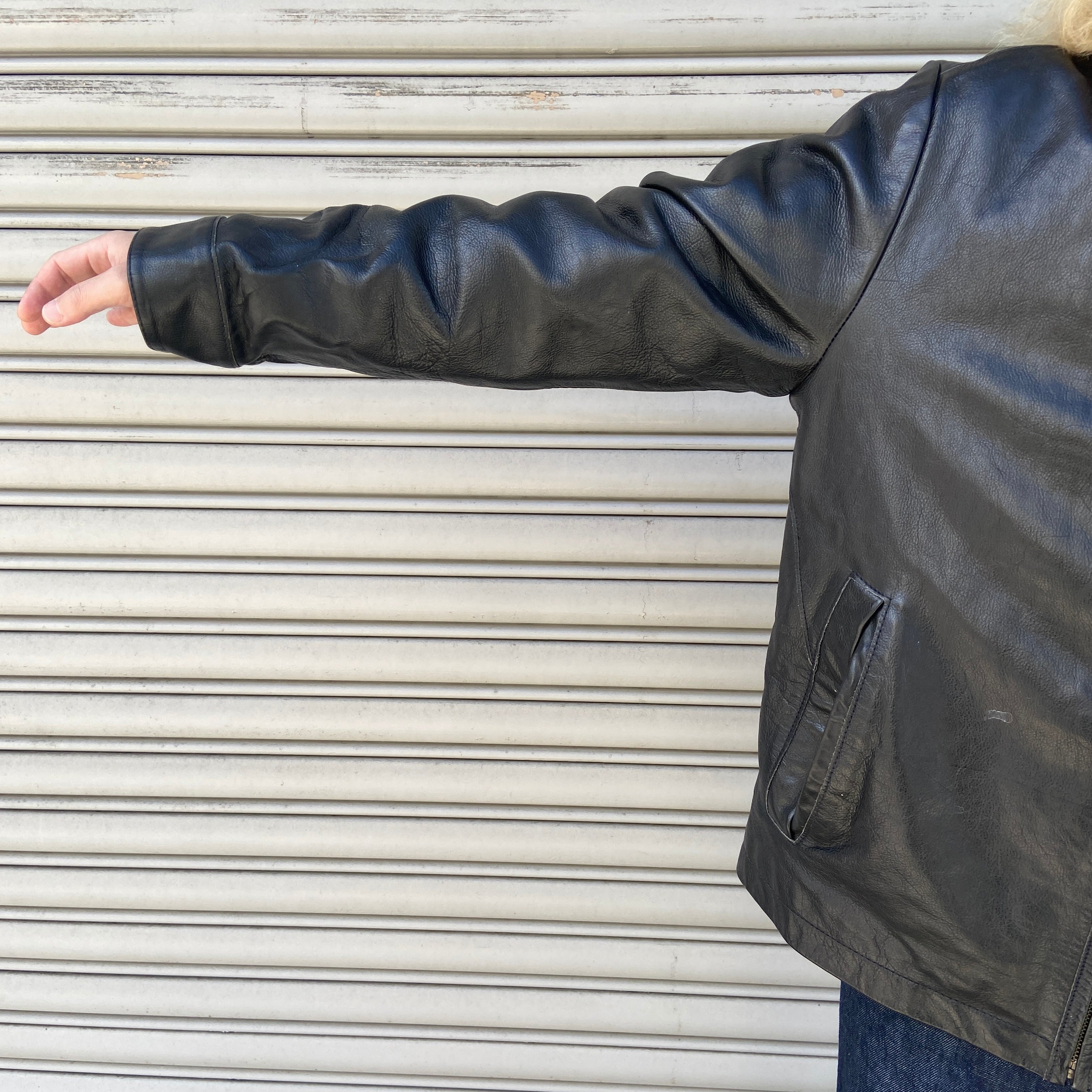 00s GAP オールドギャップ レザージャケット 本革 ブラック M | 古着屋 Uan