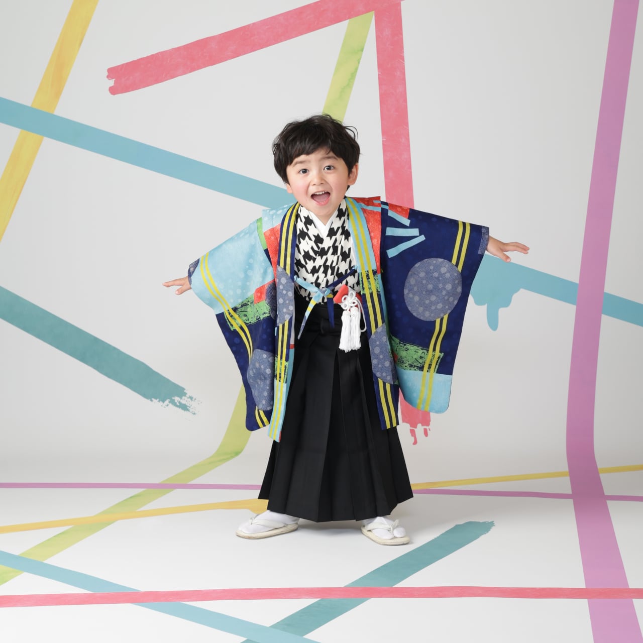 レンタル】七五三着物 3歳 男の子 オリジナル 青 【S157-D329（22548