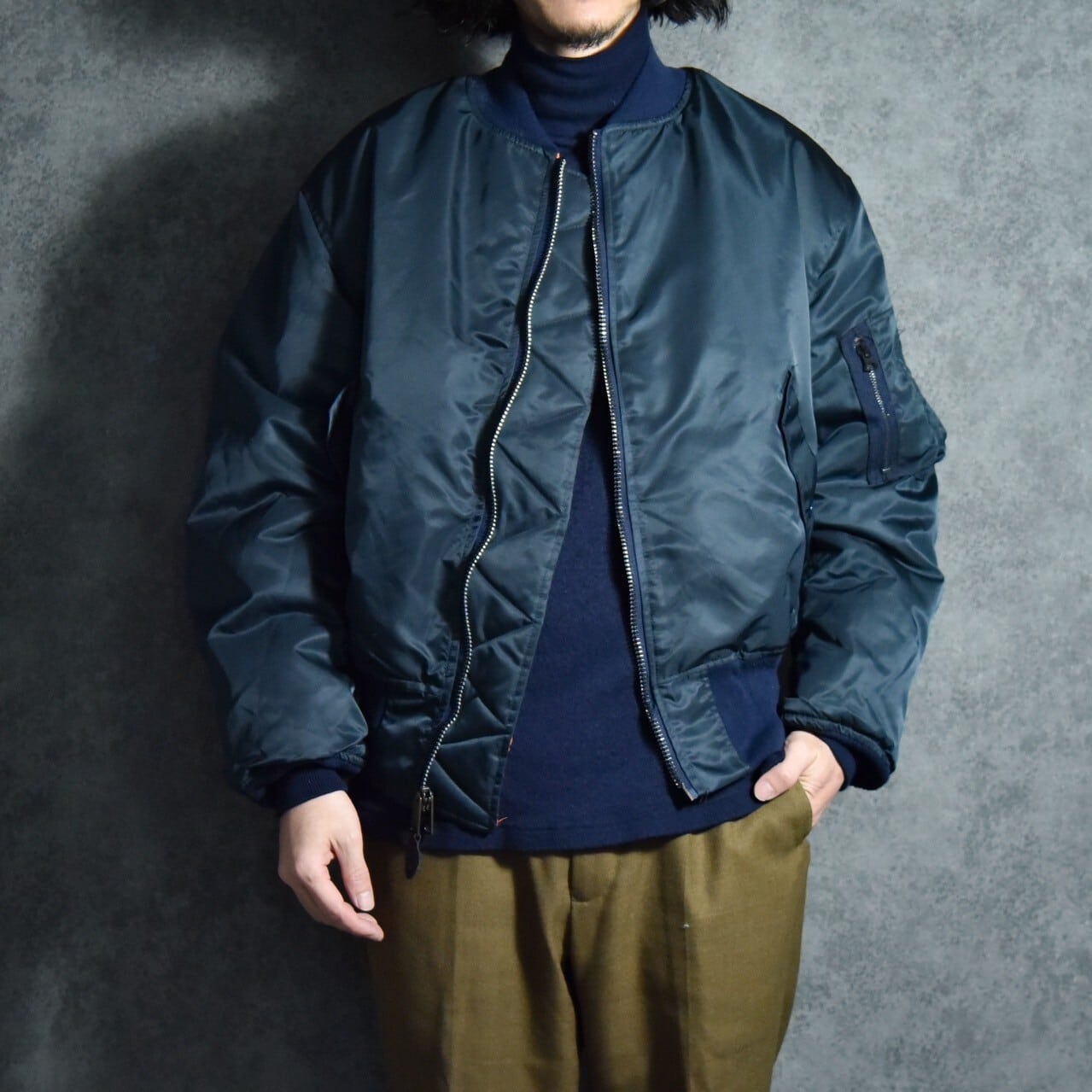 DEAD STOCK】90s Civilian GREEN BRIER MA-1 Flight Jacket グリーン