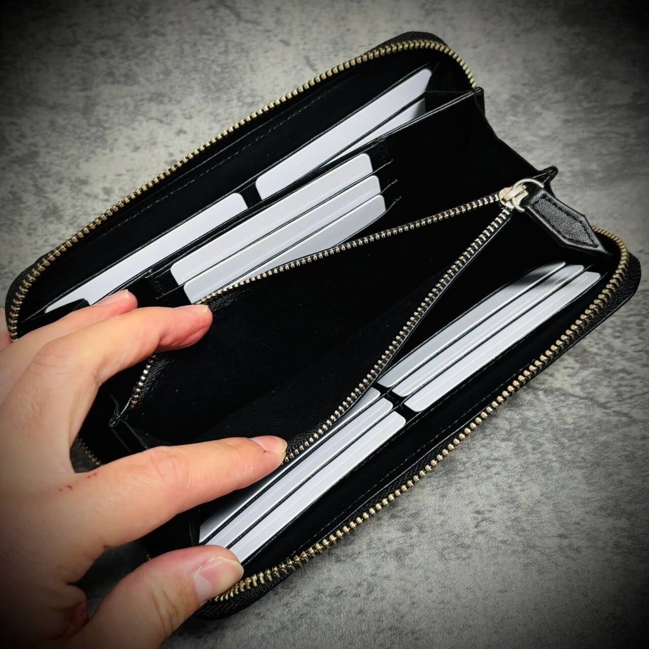 リザード 長財布 シャイニング加工 大容量 カード15枚 トカゲ メンズ