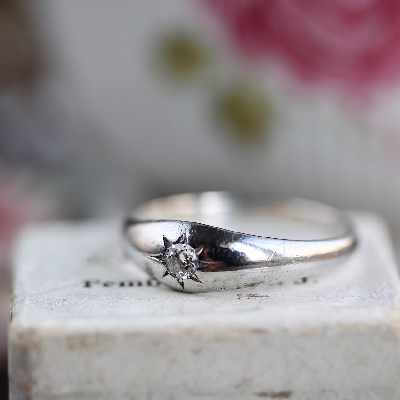 貴重】大正〜昭和初期 P.m 純プラチナ 一粒 オールドカット